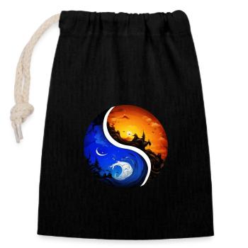 Yin Yang - Closable cotton gift bag (14x20cm) - black - Front