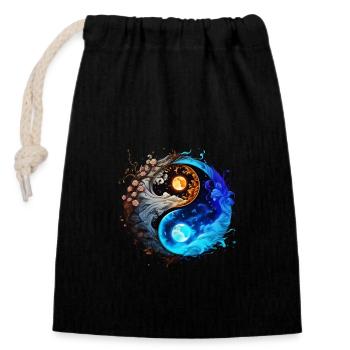 Yin Yang - Closable cotton gift bag (14x20cm) - black - Front