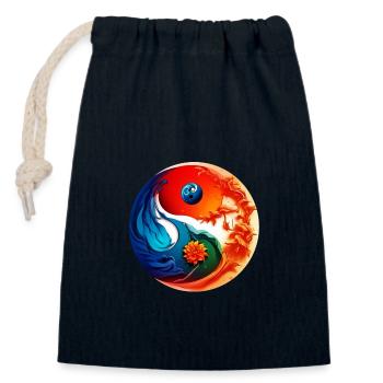 Yin Yang - Closable cotton gift bag (14x20cm) - navy - Front