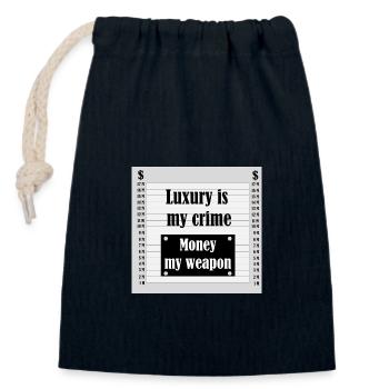 Luxury is my crime - Closable cotton gift bag (14x20cm) - navy - Front