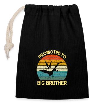 Promu grand frère dinosaure Gift - Sac cadeau en coton avec cordon (14 x 20 cm) - noir - Devant