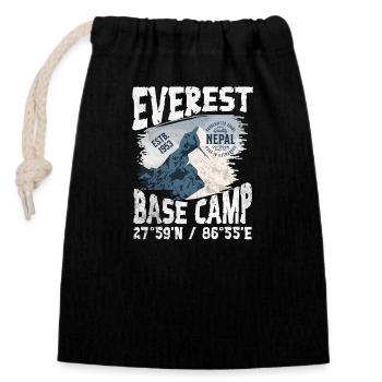 Everest Base Camp Nepal - Closable cotton gift bag (14x20cm) - black - Front