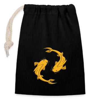 Carpe - Closable cotton gift bag (14x20cm) - black - Front