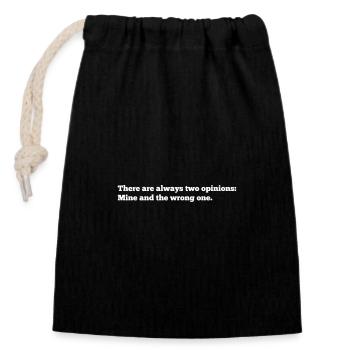 Definitive Opinions - Closable cotton gift bag (14x20cm) - black - Front