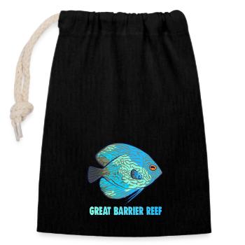 GREAT BARRIER REEF - Verschließbarer Geschenkbeutel aus Baumwolle (14x20cm) - Schwarz - Vorne