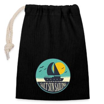 Voile au soleil salé - Sac cadeau en coton avec cordon (14 x 20 cm) - noir - Devant