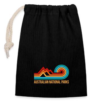 Australian National Parks - Closable cotton gift bag (14x20cm) - black - Front
