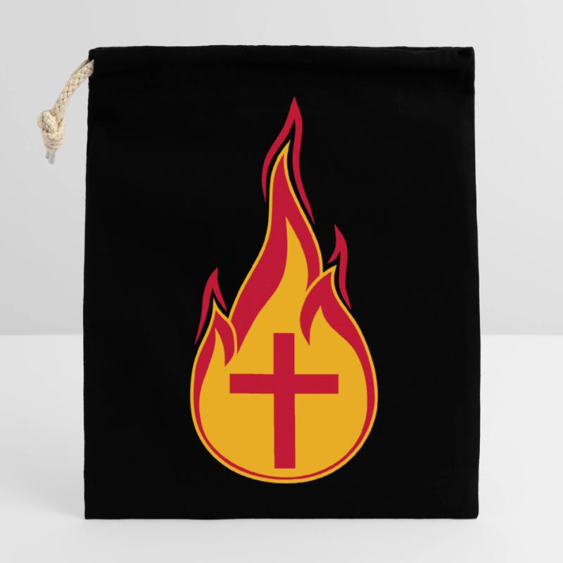 feu flammes chaud brûlé brûlé torche loder Sac cadeau en coton avec cordon (14 x 20 cm)