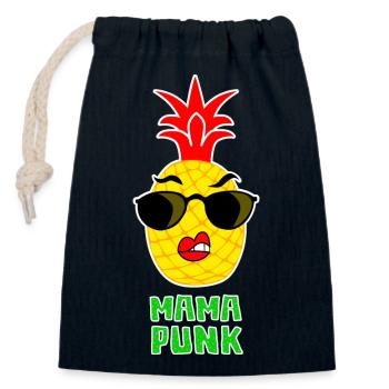 Mama Punk Ananas - Sac cadeau en coton avec cordon (14 x 20 cm) - bleu marine - Devant