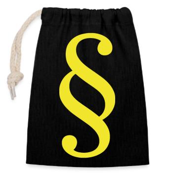 Law Lawyer Paragraph Lawyer Court Law - Closable cotton gift bag (14x20cm) - black - Front