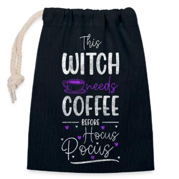 Witch Spell Monsters - Closable cotton gift bag (14x20cm) - navy - Front