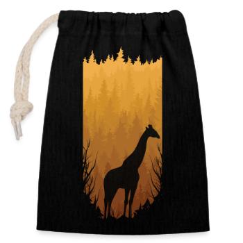 autumn forest - Closable cotton gift bag (14x20cm) - black - Front