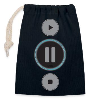 Musik Play Pause Stop Knöpfe Auszeit Geschenk Ruhe - Verschließbarer Geschenkbeutel aus Baumwolle (14x20cm) - Navy - Vorne