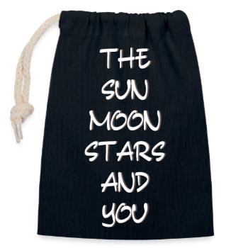 The Sun, Moon, Stars & You - Closable cotton gift bag (14x20cm) - navy - Front