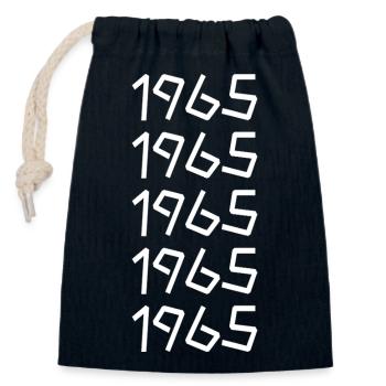 1965 - Sac cadeau en coton avec cordon (14 x 20 cm) - bleu marine - Devant