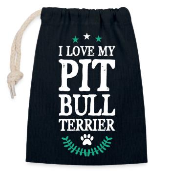 PIT_BULL_TERRIER - Closable cotton gift bag (14x20cm) - navy - Front