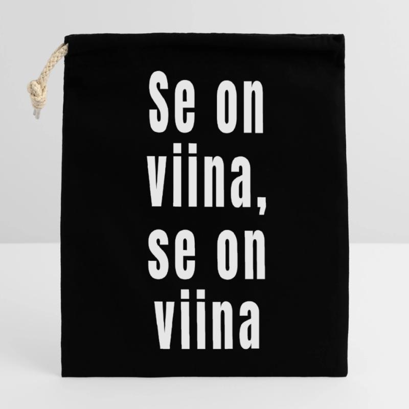 C’est de l’alcool, c’est de l’alcool Sac cadeau en coton avec cordon (14 x 20 cm)