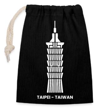 Taipei Taiwan Taipei 101 Taiwanese Taiwan Tourists - Closable cotton gift bag (14x20cm) - black - Front