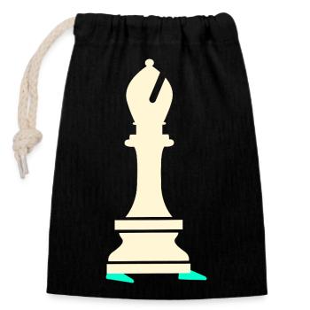 Courses de course sportives d’échecs - Sac cadeau en coton avec cordon (14 x 20 cm) - noir - Devant