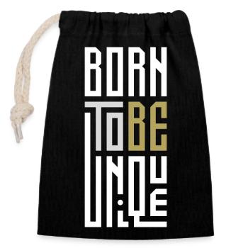 Born To Be Unique - Closable cotton gift bag (14x20cm) - black - Front