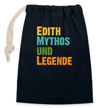 Mythos Edith die Legende Vorname Edith - Verschließbarer Geschenkbeutel aus Baumwolle (14x20cm) - Navy - Vorne