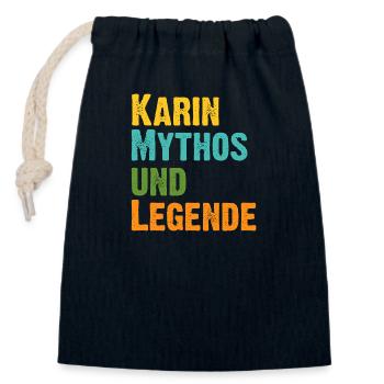 Mythos Karin die Legende Vorname Karin - Verschließbarer Geschenkbeutel aus Baumwolle (14x20cm) - Navy - Vorne