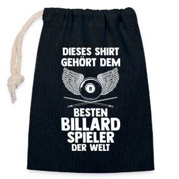 Snooker Billardtisch Billiard Billard - Verschließbarer Geschenkbeutel aus Baumwolle (14x20cm) - Navy - Vorne