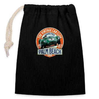 Vintage car club Palm beach grand prix - Closable cotton gift bag (14x20cm) - black - Front