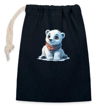 Niedliches kleines Eisbären Baby - Verschließbarer Geschenkbeutel aus Baumwolle (14x20cm) - Navy - Vorne