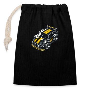 Spielzeugauto Gelb Modellauto - Verschließbarer Geschenkbeutel aus Baumwolle (14x20cm) - Schwarz - Vorne