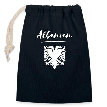 albanais albanais Shqiponja Adler Shqiperia Kosovo - Sac cadeau en coton avec cordon (14 x 20 cm) - bleu marine - Devant