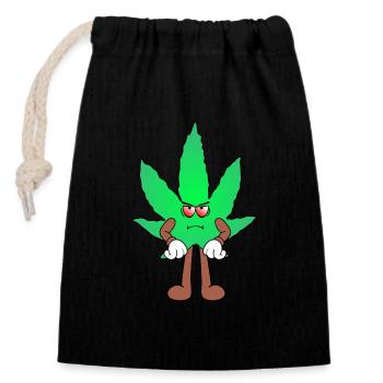 Der Bloom - Weed Cannabis Stoned Hanf Marihuana - Verschließbarer Geschenkbeutel aus Baumwolle (14x20cm) - Schwarz - Vorne