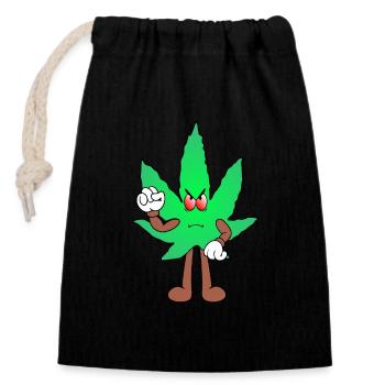 Der Bloom - Weed Cannabis Stoned Hanf Marihuana - Verschließbarer Geschenkbeutel aus Baumwolle (14x20cm) - Schwarz - Vorne