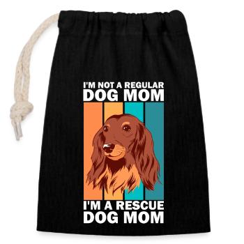 Rescue Dog Mom Animal Shelter Worker - Closable cotton gift bag (14x20cm) - black - Front