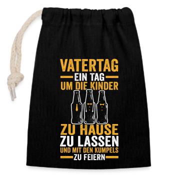 Papa Père Fête des Pères - Sac cadeau en coton avec cordon (14 x 20 cm) - noir - Devant