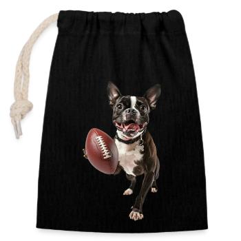 Boston Terrier - Closable cotton gift bag (14x20cm) - black - Front
