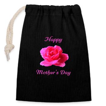 Muttertag Mother s day Mothers day - Verschließbarer Geschenkbeutel aus Baumwolle (14x20cm) - Schwarz - Vorne