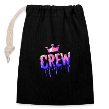 Crew Member - Closable cotton gift bag (14x20cm) - black - Front