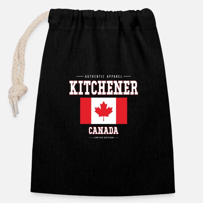 Kitchener - Closable cotton gift bag (14x20cm) - black