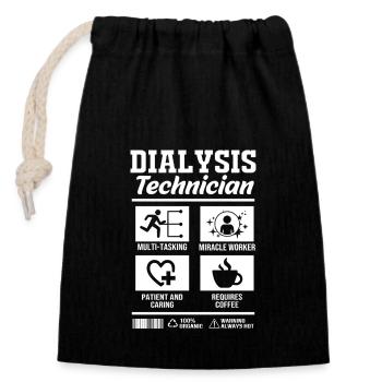 Dialyse-Techniker - Verschließbarer Geschenkbeutel aus Baumwolle (14x20cm) - Schwarz - Vorne