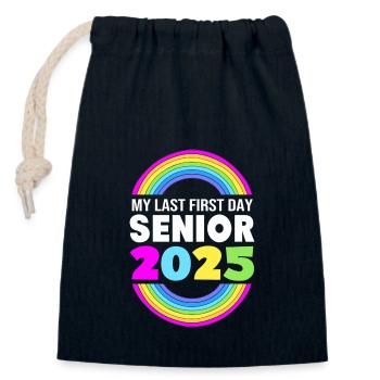 Class of 2025 - Closable cotton gift bag (14x20cm) - navy - Front