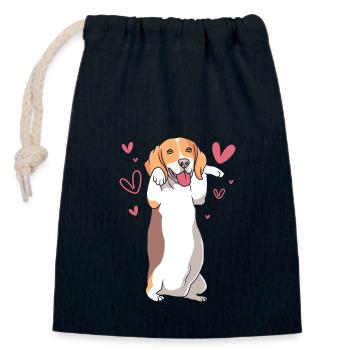 Beagle Maman Maman Chien Maman - Sac cadeau en coton avec cordon (14 x 20 cm) - bleu marine - Devant