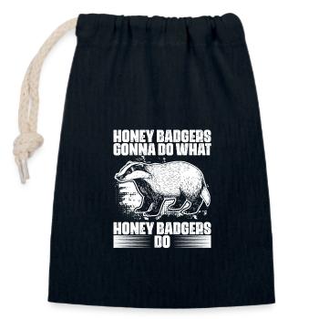 Cool Honey Badgers Gonna Do What Honey Badgers Do - Verschließbarer Geschenkbeutel aus Baumwolle (14x20cm) - Navy - Vorne
