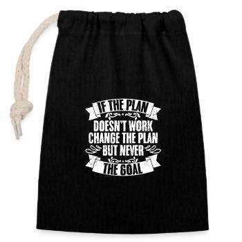 If The Plan Doesn't Work Change The Plan Funny - Closable cotton gift bag (14x20cm) - black - Front