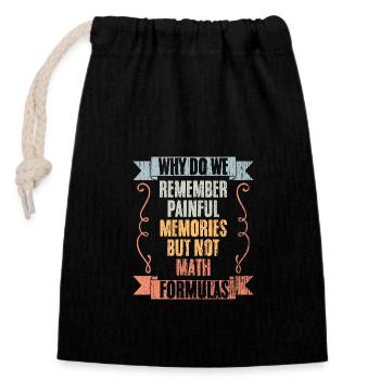 Vintage Pourquoi se souvient-on de souvenirs douloureux pas - Sac cadeau en coton avec cordon (14 x 20 cm) - noir - Devant