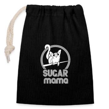 Sugar Mama Funny Sugar Glider Sugar Glider Moms - Closable cotton gift bag (14x20cm) - black - Front