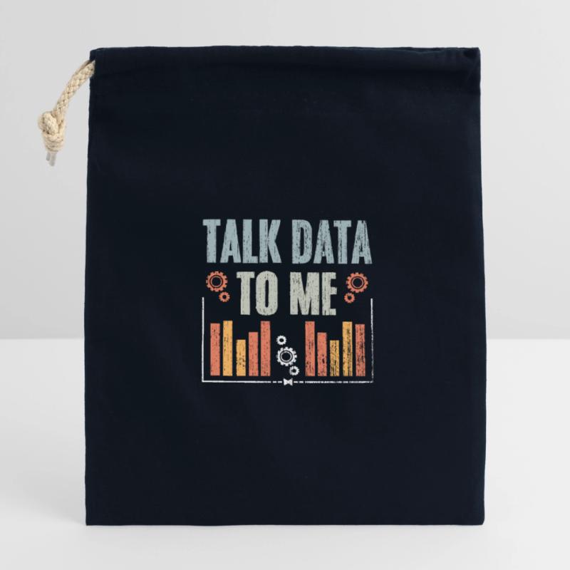 Talk Data To Me Retro Data Science Deep Learning Sac cadeau en coton avec cordon (14 x 20 cm)