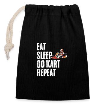 Eat Sleep Awesome Go Karting Hobby For A Go-Kart - Closable cotton gift bag (14x20cm) - black - Front