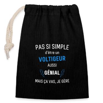 Awesome Flyer - Closable cotton gift bag (14x20cm) - black - Front