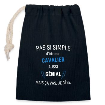 Awesome Rider - Closable cotton gift bag (14x20cm) - navy - Front